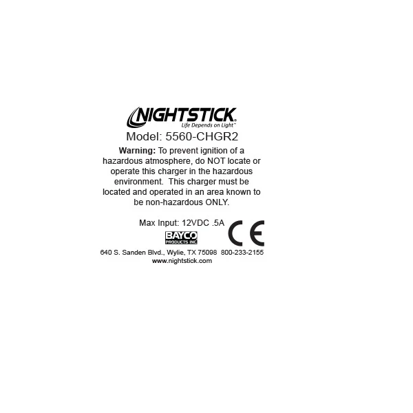 5560-CHGR2: Slide-in charger for the 5560/5561 Series Cap Lamps - Image 4