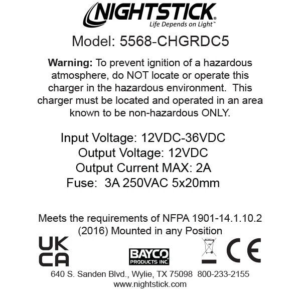 5568-CHGRDC5: 5-Bank DC Charger - Rechargeable INTRANT® Angle Lights - Image 2