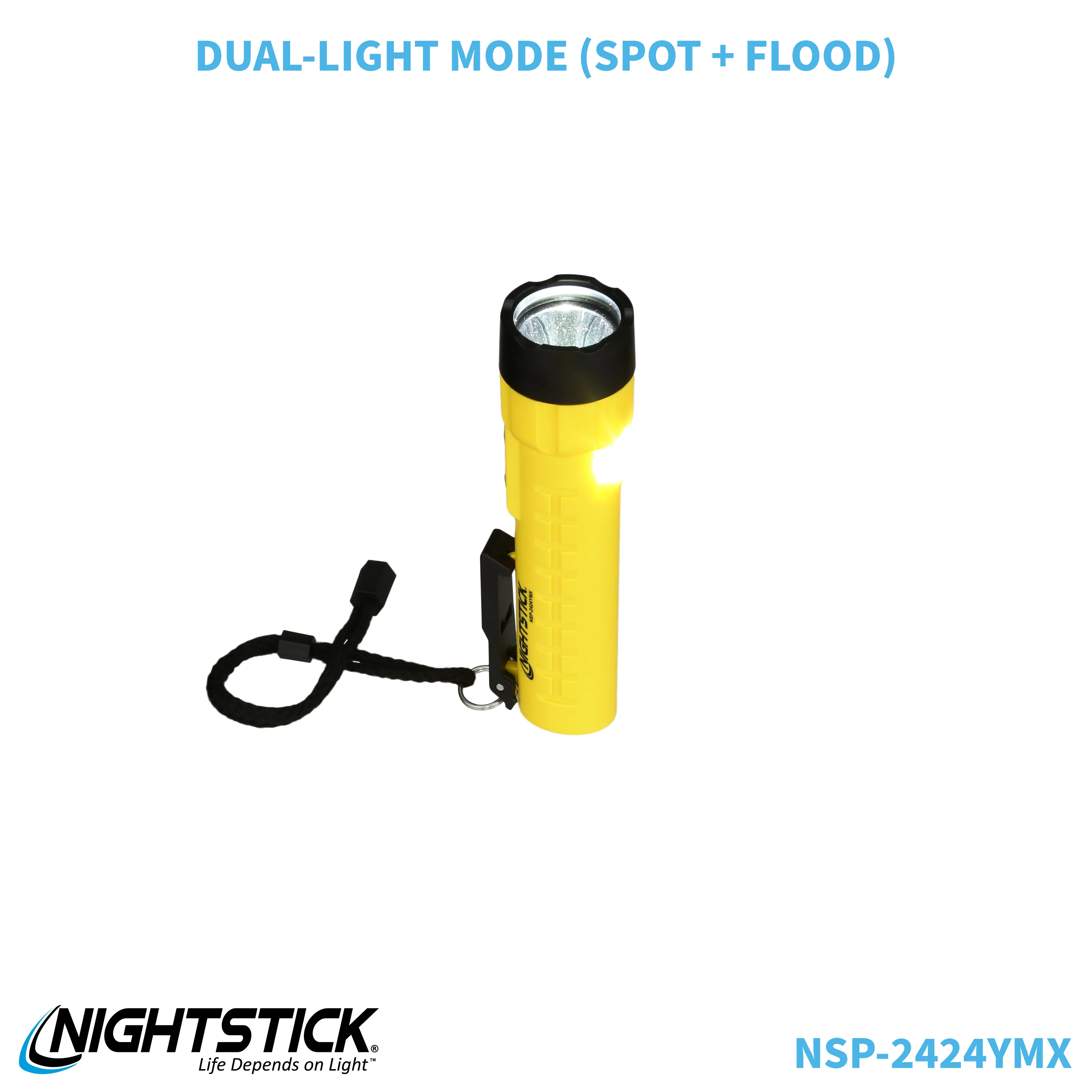 NSP-2424YMX: Dual-Light Flashlight w/Dual Magnets - 3 AA - Image 80