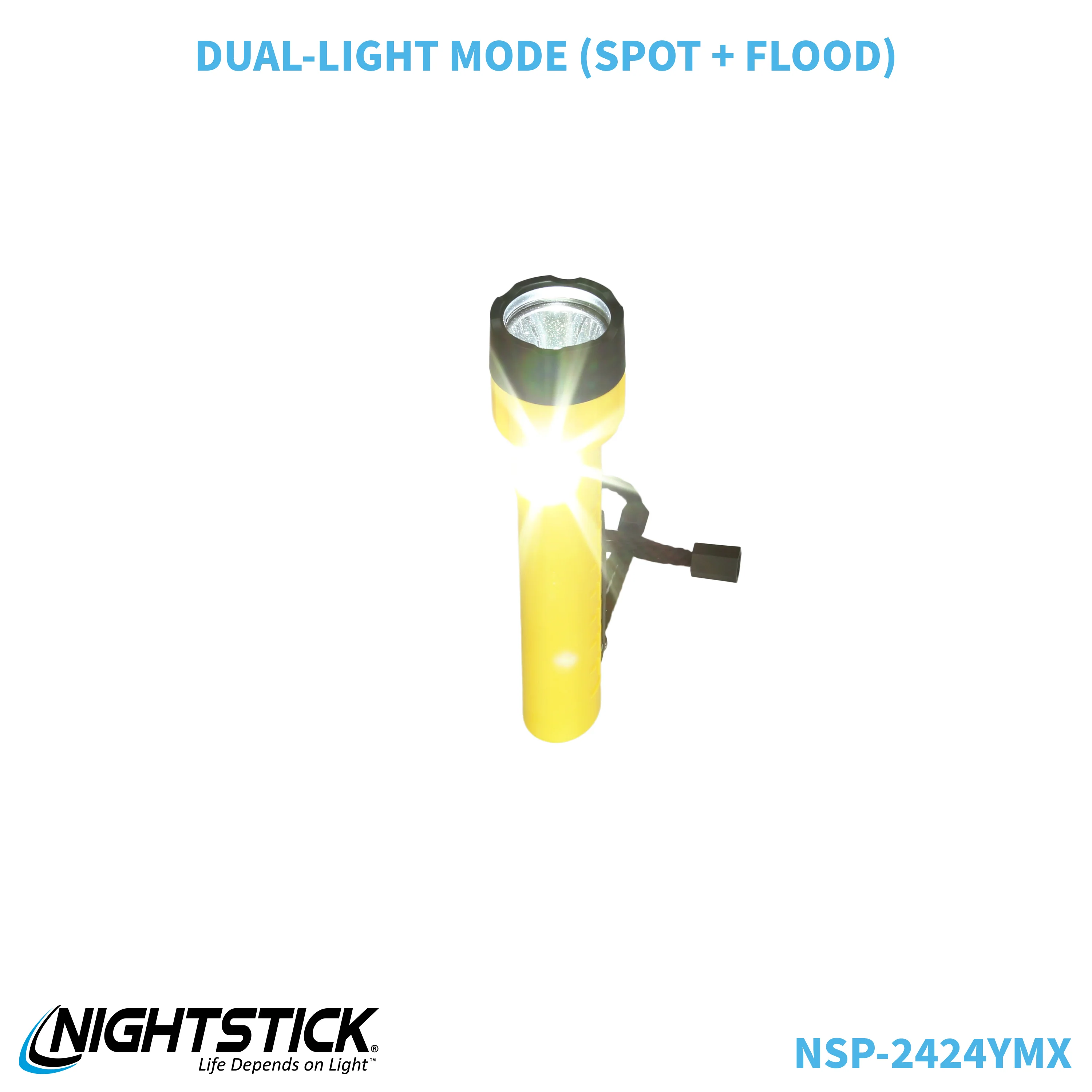 NSP-2424YMX: Dual-Light Flashlight w/Dual Magnets - 3 AA - Image 86