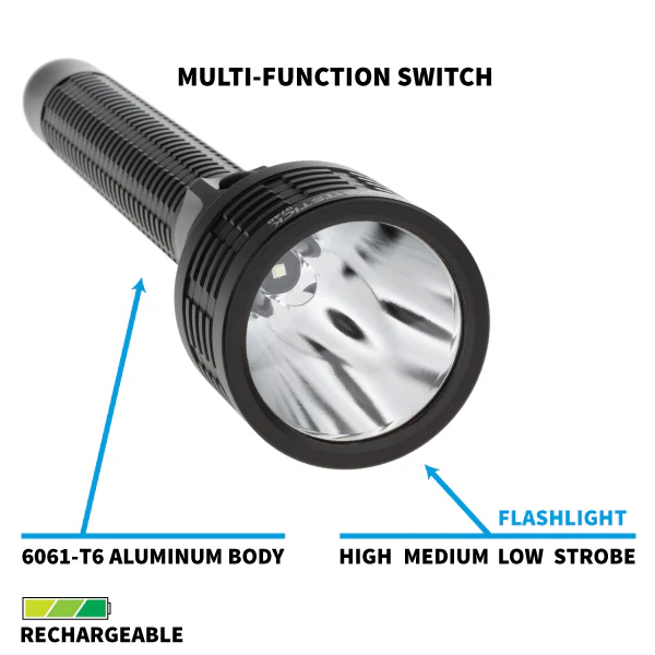 NSR-9746XL: Metal Full-Size Rechargeable Flashlight - Image 2