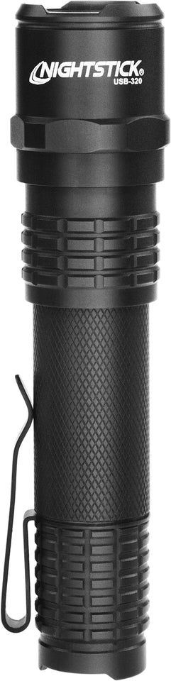 USB-320: USB Rechargeable EDC Flashlight - Black - Image 6