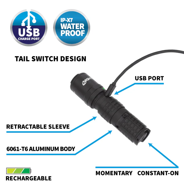 USB-556XL: USB Rechargeable Tactical Flashlight - Image 4