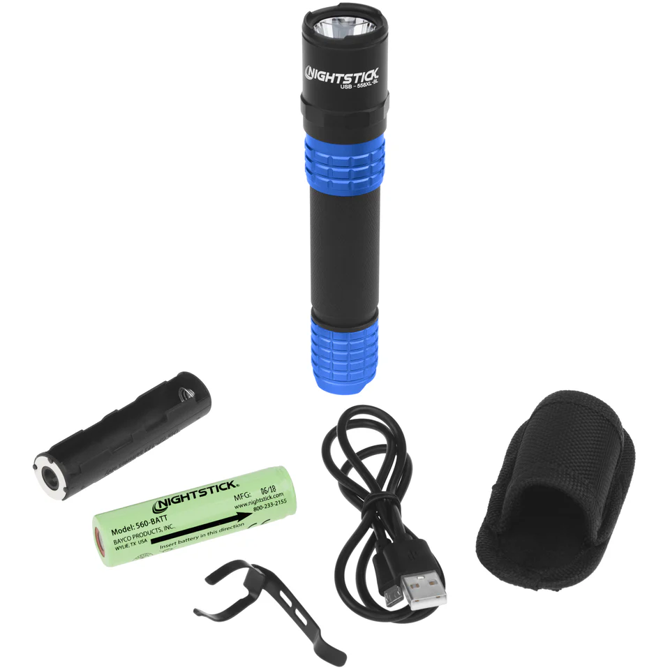 USB-558XL-BL: USB Tactical Flashlight w/Holster - Blue - Image 6