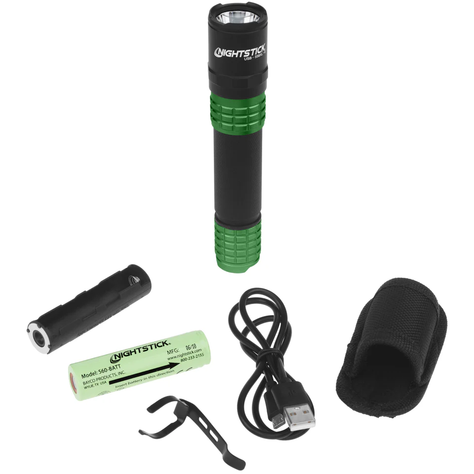 USB-558XL-G: USB Tactical Flashlight w/Holster - Green - Image 6
