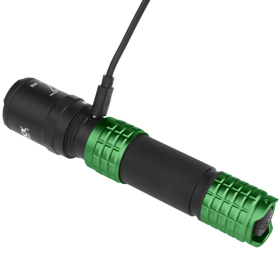 USB-558XL-G: USB Tactical Flashlight w/Holster - Green - Image 8