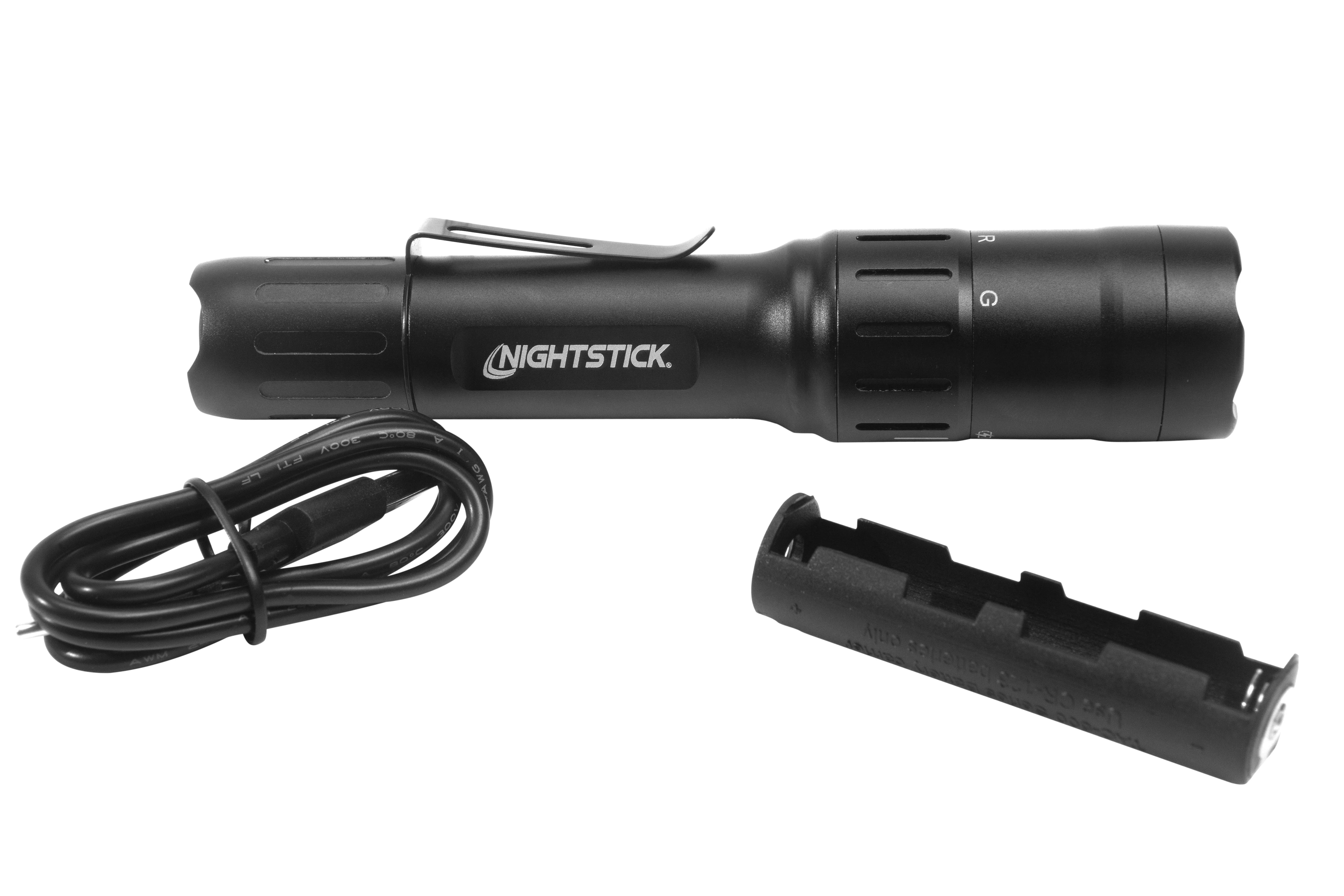 USB-568XL: BARRAGE™ - USB Tactical Flashlight with Red and Green Floodlight - Black - Image 6