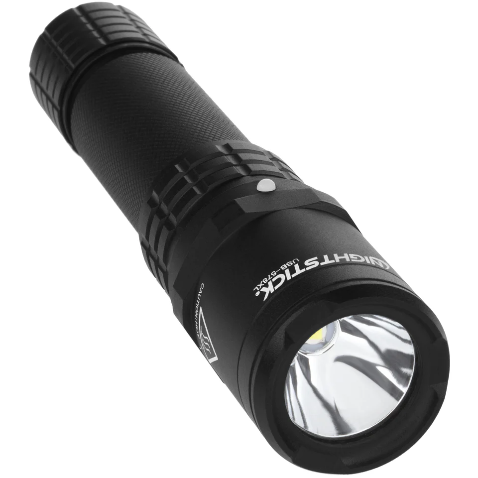 USB-578XL: USB Dual-Light Rechargeable Flashlight - Black - Image 2