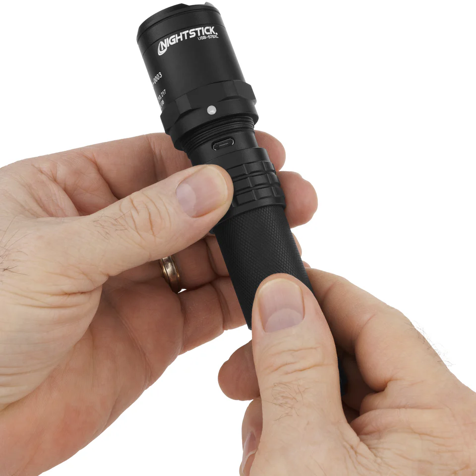 USB-578XL: USB Dual-Light Rechargeable Flashlight - Black - Image 5