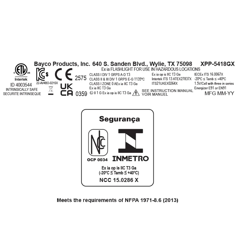 XPP-5418GX-K01: [Zone 0] IS Flashlight (3 AA) w/Kit - Image 14